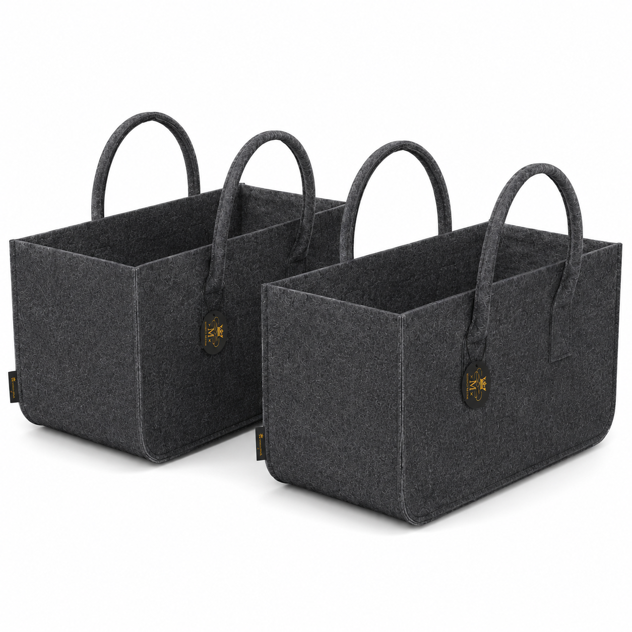 2er-Set Allzweck Filztaschen M mit Tragegriffen – Doppelpack (50 cm)